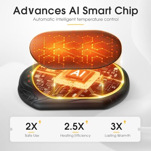 AI Hand Warmers Rechargeable 2 Pack, AI Smart Chips Electric Hand Warmers