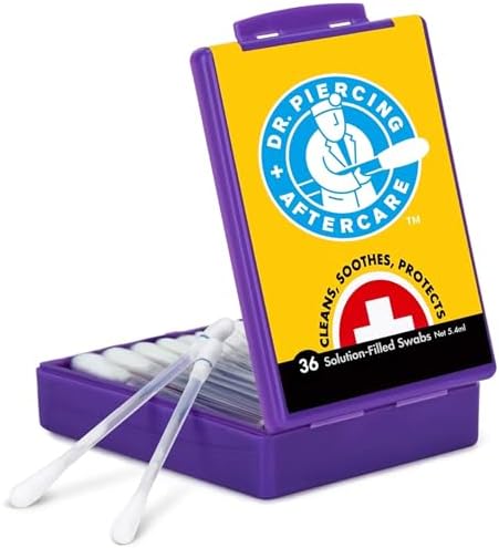 Dr. Piercing Aftercare Swabs – Piercing Bump Saline Solution for Cleansing Earring, Nose
