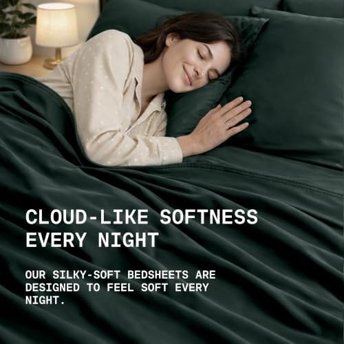 TRUE BAMBOO Sheets Set Queen Size - Silky Soft & Cooling - Dark Gray