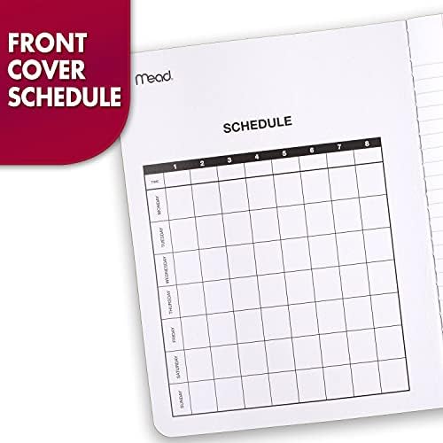 Mead Composition Notebook, Wide Ruled Paper, 7.5" x 9.75", 100 Sheets, Black Marble