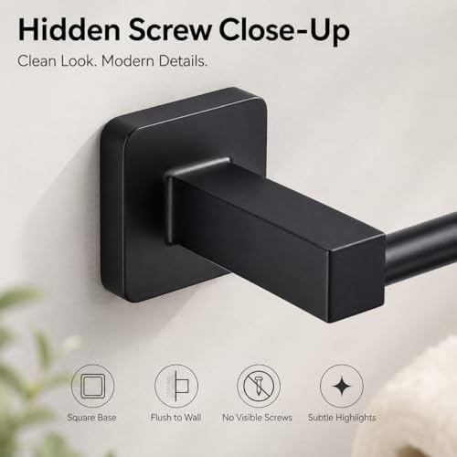 Matte Black Bathroom Hardware Set 4 Pieces