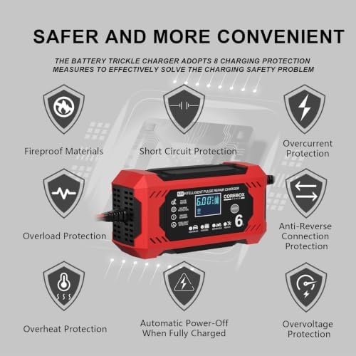 Battery Charger 6-Amp 12V Automatic Smart Battery Trickle Charger