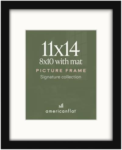 Americanflat 11x14 Picture Frame - Matted to 8x10 - Engineered Wood - Black
