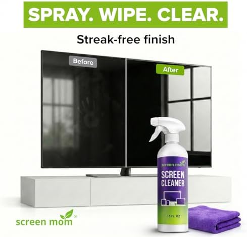 Screen Mom Screen Cleaner Spray 16oz Bottle for TV, Car, Laptop & Computer
