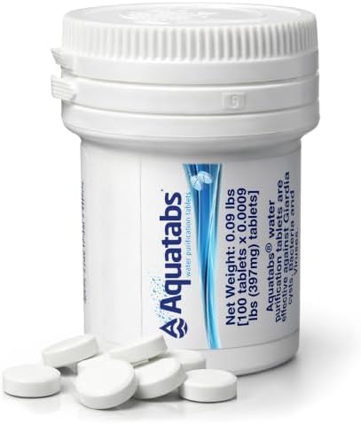 Aquatabs Water Purification Tablets, 397mg 100 Pack, Camping & Emergency