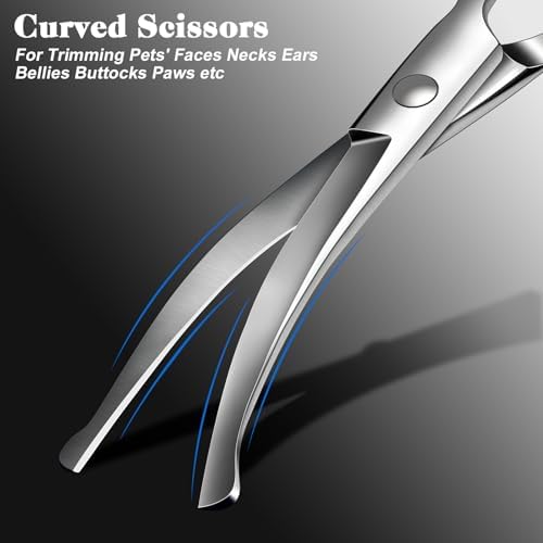 Professional 4 in 1 Dog & Cat Grooming Scissors Kit with Safety Round Tips