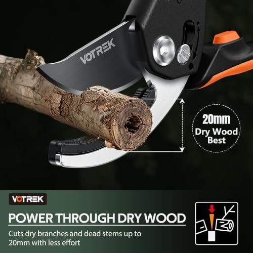 Anvil Pruning Shears, 3/4" Cut Capacity Garden Clippers Heavy Duty