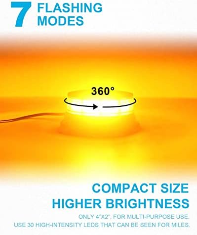 Agrieyes W16S Amber LED Beacon Lights, Emergency Strobe