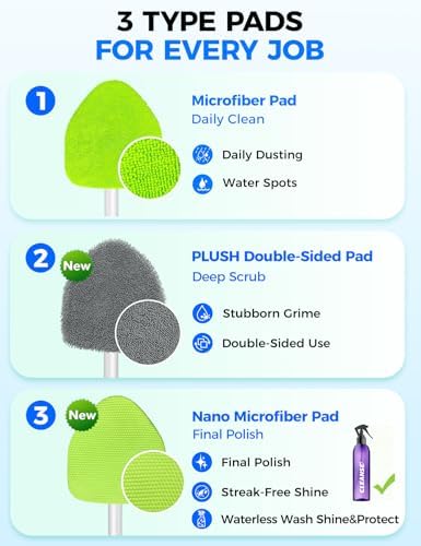 XINDELL Interior Windshield Cleaner Tool – Car Interior Window Cleaning Kit with
