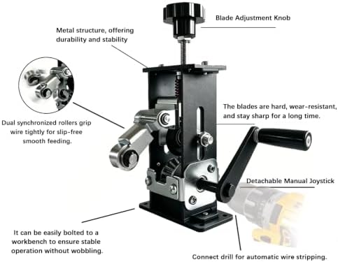 BAOLSLS Manual Wire Stripper Machine, 0.06"-1" Cable,with 2 Tungsten Blades