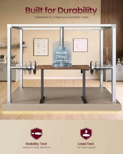 VASAGLE Standing Desk, 48x24 Inch Electric Adjustable Desk, 30-Min Assembly
