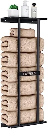 Towel Racks for Bathroom, Bathroom Towel Storage Wall Mounted 30 inch with Shelf Can