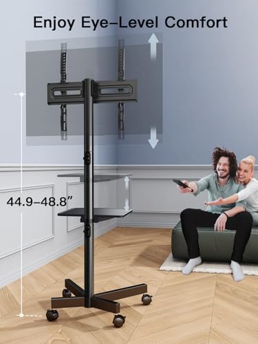 PERLESMITH Rolling TV Stand on Wheels for 23-65 Inch TVs