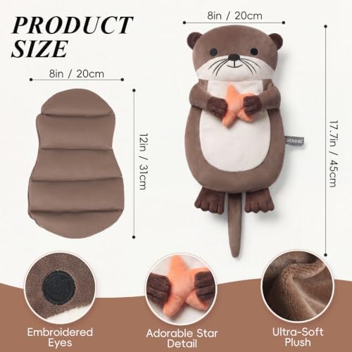 Sea Otter Stuffed Animals Microwavable Heating Pads for Pain Relief, 18"x8"