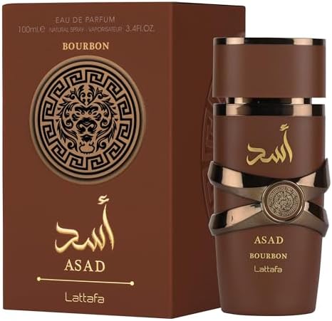 Lattafa Asad Bourbon for Unisex Eau de Parfum Spray, 3.4 Ounce / 100 ml