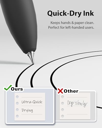 8 Pack Gel Pens, Quick-Drying Black Ink, 0.7mm Fine Point Fidget Pen