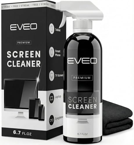 EVEO® Screen Cleaner Spray Kit (Streak-Free) TV Screen Cleaner for Smart TV, Lcd, LEd
