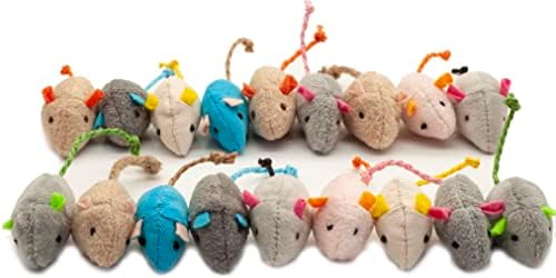 Fashion's Talk Cat Mice Toy 18-Pack Plush Catnip-Filled Mice Toys for Indoor Cats