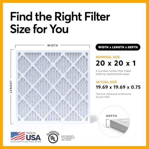 BNX TruFilter 20x20x1 Air Filter MERV 11 Allergy, Dust & Pet Defense 6-Pack