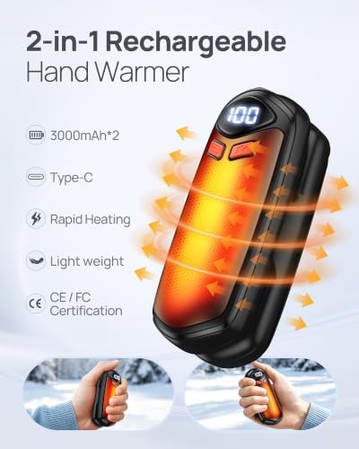 Hand Warmers Rechargeable 2 Pack Electric Portable Pocket Hand Warmer Gifts
