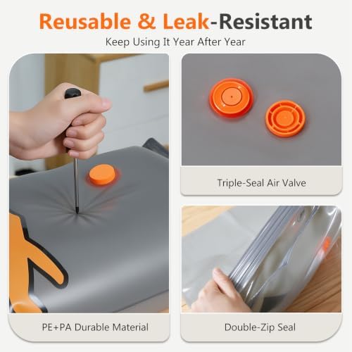 15 Pack Vacuum Seal Bags for Clothing Travel with Cordless Electric Pump