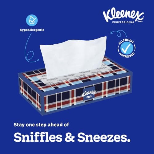 Kleenex Professional Facial Tissue, Bulk, 12 Boxes x 125 Tissues (03076)