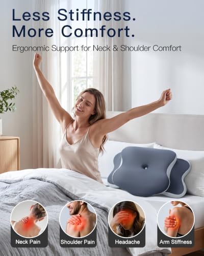 Ergonomic Cervical Pillow for Neck Pain Relief, Gray, 60*35*14cm
