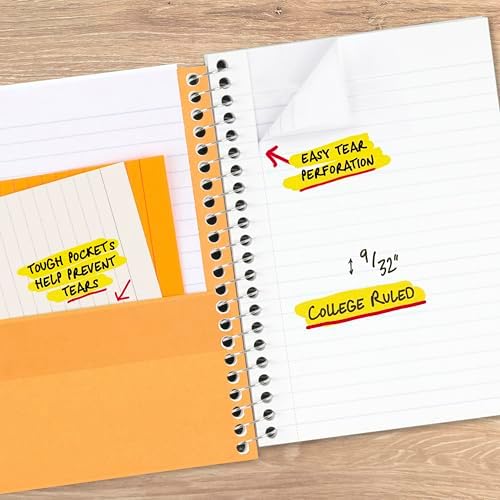 Five Star Spiral Notebook, 1 Subject, College Ruled Paper, 4-3/8" x 7", Small Size