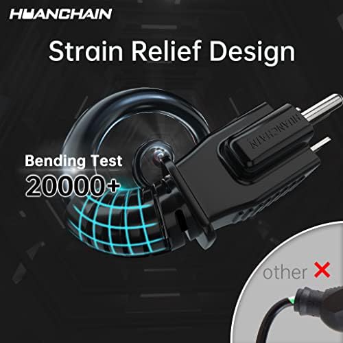 HUANCHAIN Indoor Outdoor Black Extension Cord 50 FT Waterproof 16/3 Gauge