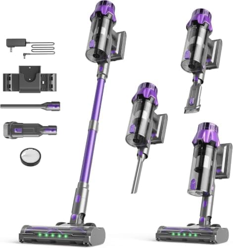 Cordless Vacuum Cleaners for Home, 55Kpa Suction, Max 70Min Runtime