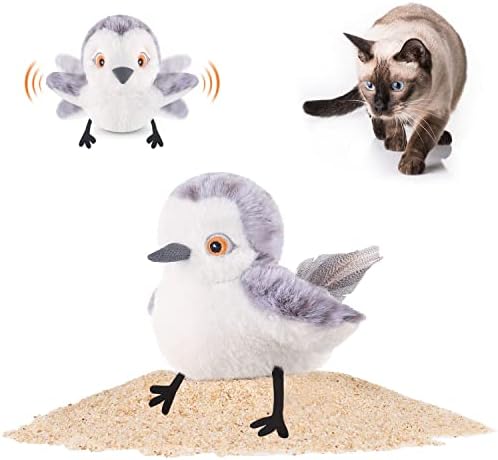 Potaroma Cat Toys Flapping Bird (No Flying), Lifelike Sandpiper Chirp Tweet