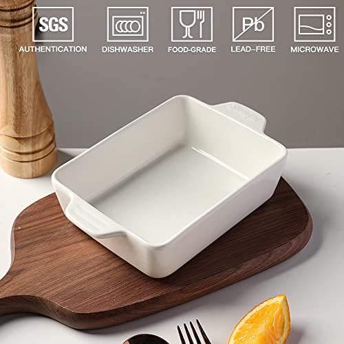 Sweejar Ceramic Baking Dish, Rectangular Small Baking Pan with Double Handles