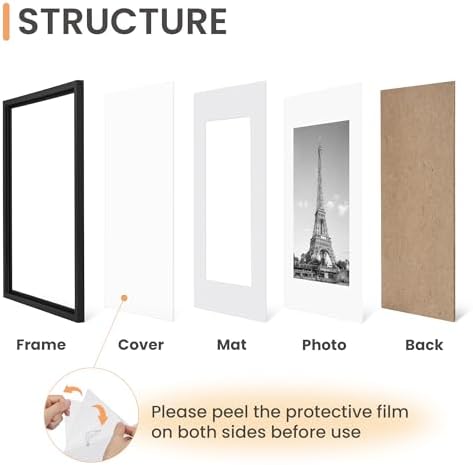 upsimples 8x10 Picture Frames, Gallery Wall Frames Set of 5, Black
