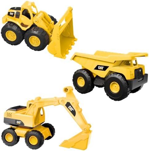 Cat Construction 7" Dump Truck, Loader & Excavator toys Combo Pack