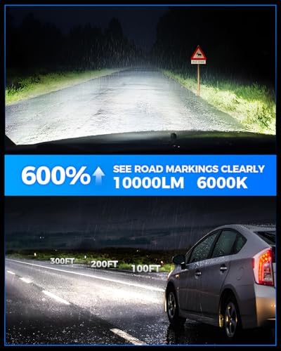Marsauto H11/H8 LED Fog Light Bulb, 10000 Lumens 6000K White H11 LED Bulb