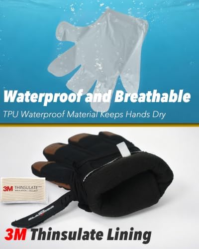 Winter Work Gloves for Men, Warm, Waterproof Insulated Work Gloves