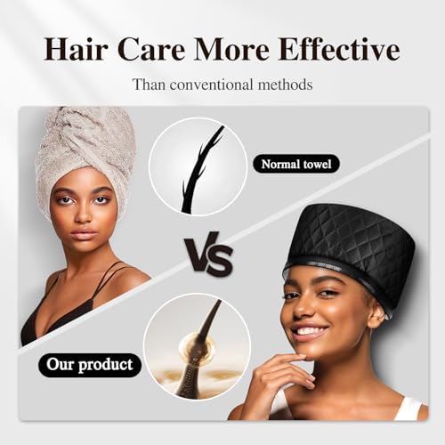 Heat Cap for Deep Conditioning: 10-Level Heats Up Quickly 3 Time Settings Hair Steamer