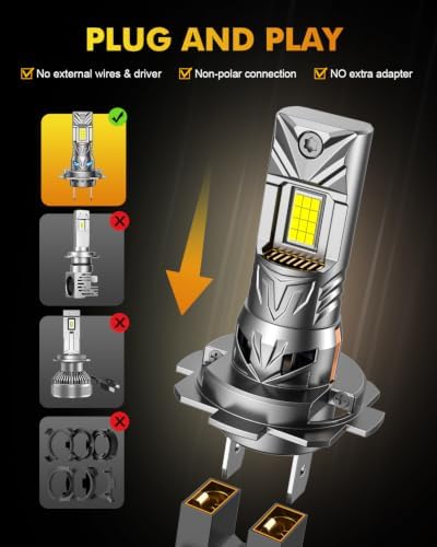 2026 𝐋𝐚𝐭𝐞𝐬𝐭-𝐆𝐞𝐧 H7/H7LL Light bulb, 𝟗𝟎,𝟎𝟎𝟎𝐋𝐌 48 PCS 6500K Cool White, Real 1:1 Mini Size
