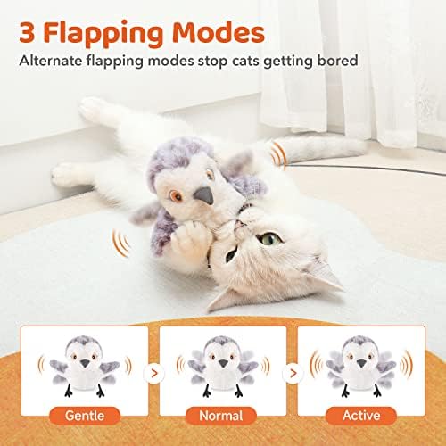 Potaroma Cat Toys Flapping Bird (No Flying), Lifelike Sandpiper Chirp Tweet