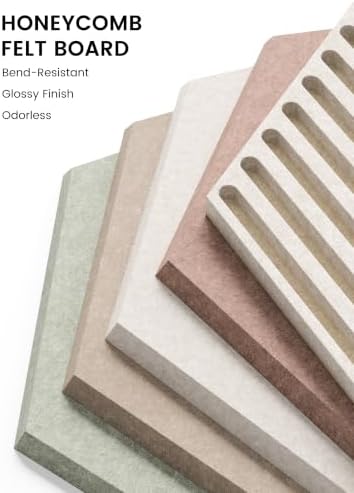 Fluxynara 10-Pack Hexagon Felt Bulletin Board Tiles, Boho