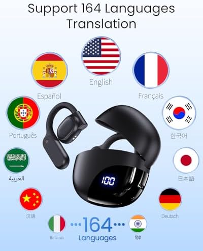 AI Translation Earbuds Real Time 164 Languages 80H Playtime Translator Ear Buds Audifonos