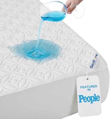 BEDLORE Waterproof Mattress Protector, Queen Size Mattress Pad Noiseless