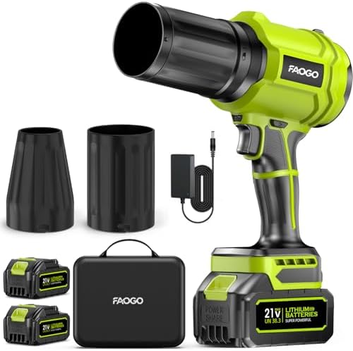 990,000 RPM Cordless Leaf Blower with 2 Batteries & Charger - Electric Handheld Blower