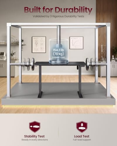 VASAGLE Standing Desk, 48x24 Inch Electric Adjustable Desk, 30-Min Assembly