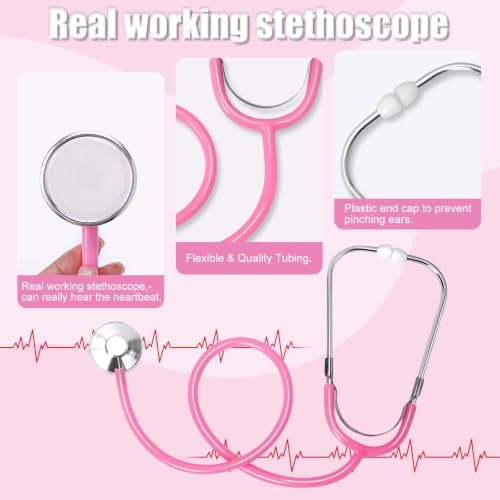 12 PCS Doctor Costume for Kids,Scrubs Nurse Costume for Girls Boys