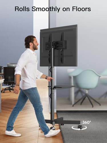 PERLESMITH Rolling TV Stand on Wheels for 23-65 Inch TVs