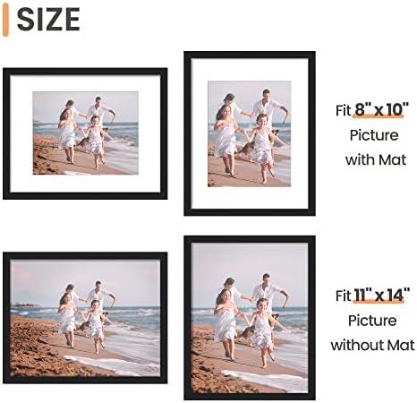 upsimples 11x14 Picture Frame, Gallery Wall Frames Set of 5, Black