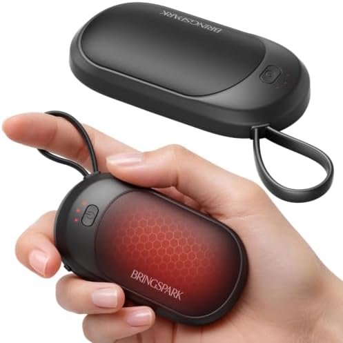 Magnetic Rechargeable Hand Warmers Built-in Loop, Palm-sized, 2-Pack