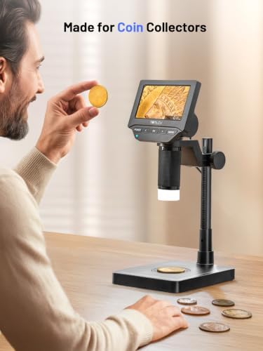 TOMLOV DM4W Microscope with Weighing Scale: 4.3" Digital Coin Magnifier