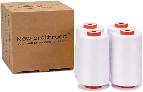 New brothread 4 Large Cones All Purpose Polyester Thread -White